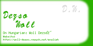 dezso woll business card